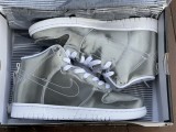 Authentic CLOT x Nike Dunk High Metallic Silver