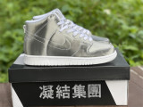 Authentic CLOT x Nike Dunk High Metallic Silver