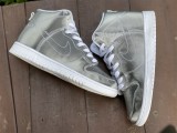 Authentic CLOT x Nike Dunk High Metallic Silver