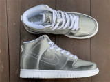 Authentic CLOT x Nike Dunk High Metallic Silver