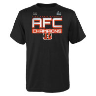 Cincinnati Bengals Fanatics Branded Youth 2021 AFC Champions Iconic Slant T-Shirt-Black