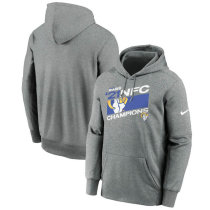 Los Angeles Rams Nike 2021 NFC Champions Iconic Hoodies-Gray Los Angeles Rams Nike 2021 NFC Champions Iconic Hoodies-Gray