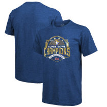 Los Angeles Rams Majestic Threads Super Bowl LVI Champions Tri-Blend T-Shirt - Royal Blue