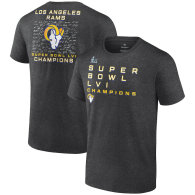 Los Angeles Rams Fanatics Branded Super Bowl LVI Champions Roster Signature T-Shirt - Heathered Charcoal