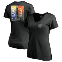 Cincinnati Bengals vs. Los Angeles Rams Fanatics Branded Women's Super Bowl LVI Matchup Tickets Please V-Neck T-Shirt - Black