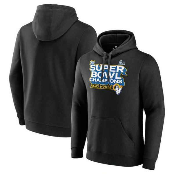 Los Angeles Rams Fanatics Branded Super Bowl LVI Champions Parade Celebration Pullover Hoodie - Black