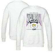Los Angeles Rams WEAR by Erin Andrews Women's LVI Champions We Are The Champs Hoodies-White