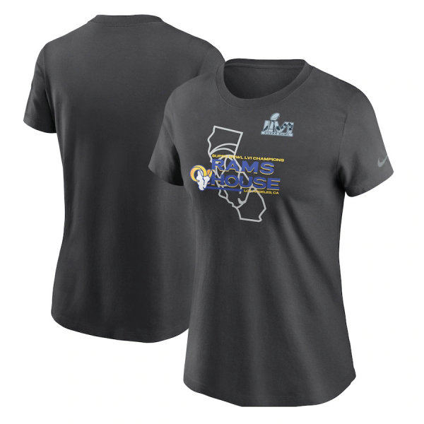 Los Angeles Rams Nike Women's Super Bowl LVI Champions Hometown T-Shirt - Anthracite Black