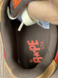 Authentic A Bathing Ape Bape SK8 Sta Brown Orange Black