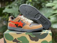 Authentic A Bathing Ape Bape SK8 Sta Brown Orange Black