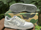 Authentic A Bathing Ape Bape SK8 Sta Grey White