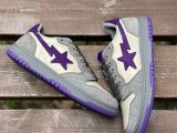 Authentic A Bathing Ape Bape SK8 Sta Grey Purple