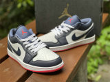 Authentic Air Jordan 1 Low Obsidian/Ember Glow-White/Blanc