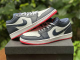 Authentic Air Jordan 1 Low Obsidian/Ember Glow-White/Blanc