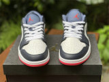 Authentic Air Jordan 1 Low Obsidian/Ember Glow-White/Blanc