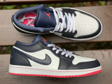Authentic Air Jordan 1 Low Obsidian/Ember Glow-White/Blanc