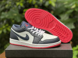 Authentic Air Jordan 1 Low Obsidian/Ember Glow-White/Blanc