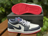 Authentic Air Jordan 1 Low Obsidian/Ember Glow-White/Blanc