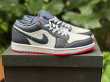 Authentic Air Jordan 1 Low Obsidian/Ember Glow-White/Blanc