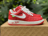 Authentic LV x Nike Air Force 1 Low Red/White