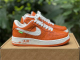 Authentic LV x Nike Air Force 1 Low Orange/White
