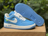 Authentic LV x Nike Air Force 1 Low Light Blue/White