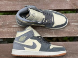 Authentic Air Jordan 1 Mid Coconut Milk/Particle Grey-White