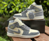 Authentic Air Jordan 1 Mid Coconut Milk/Particle Grey-White