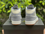 Authentic Air Jordan 1 Mid Coconut Milk/Particle Grey-White