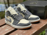 Authentic Air Jordan 1 Mid Coconut Milk/Particle Grey-White