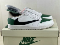 Authentic Travis Scott x Air Jordan 1 Low White/Black/Green GS