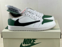 Authentic Travis Scott x Air Jordan 1 Low White/Black/Green GS