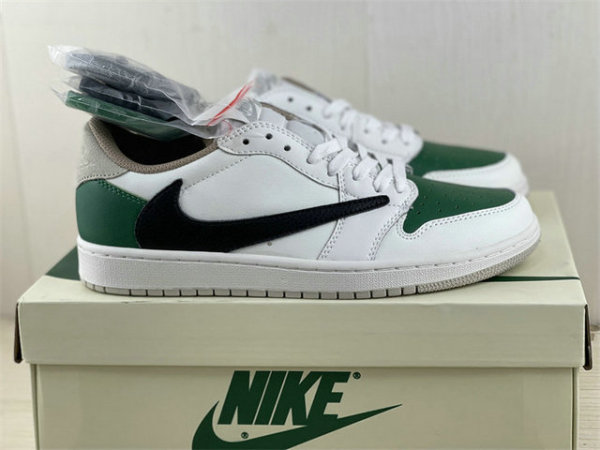 Authentic Travis Scott x Air Jordan 1 Low White/Black/Green
