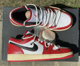 Authentic Air Jordan 1 Low White/Red/Black GS