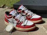 Authentic Air Jordan 1 Low White/Red/Black GS