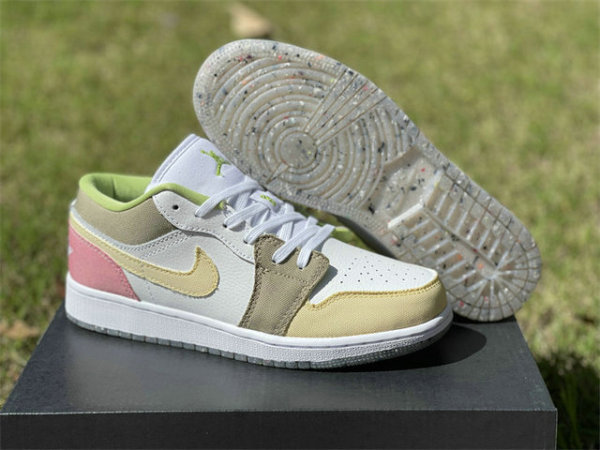 Authentic Air Jordan 1 Low Colorful Canvas GS