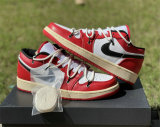 Authentic Air Jordan 1 Low White/Red/Black GS