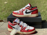 Authentic Air Jordan 1 Low White/Red/Black GS