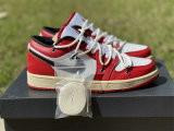 Authentic Air Jordan 1 Low White/Red/Black GS