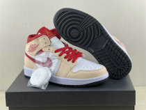 Authentic Air Jordan 1 Mid White/Tan/Beige/Red Authentic Air Jordan 1 Mid White/Tan/Beige/Red