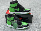 Authentic Air Jordan 1 High OG Black/Green/White GS