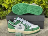 Authentic Air Jordan 1 Low White Green GS