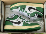 Authentic Air Jordan 1 Low White Green GS