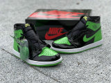 Authentic Air Jordan 1 High OG Black/Green/White GS