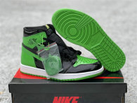 Authentic Air Jordan 1 High OG Black/Green/White GS