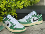 Authentic Air Jordan 1 Low White Green GS