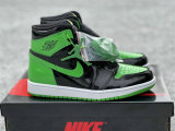 Authentic Air Jordan 1 High OG Black/Green/White GS