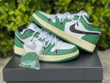 Authentic Air Jordan 1 Low White Green GS