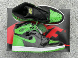 Authentic Air Jordan 1 High OG Black/Green/White GS