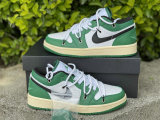 Authentic Air Jordan 1 Low White Green GS